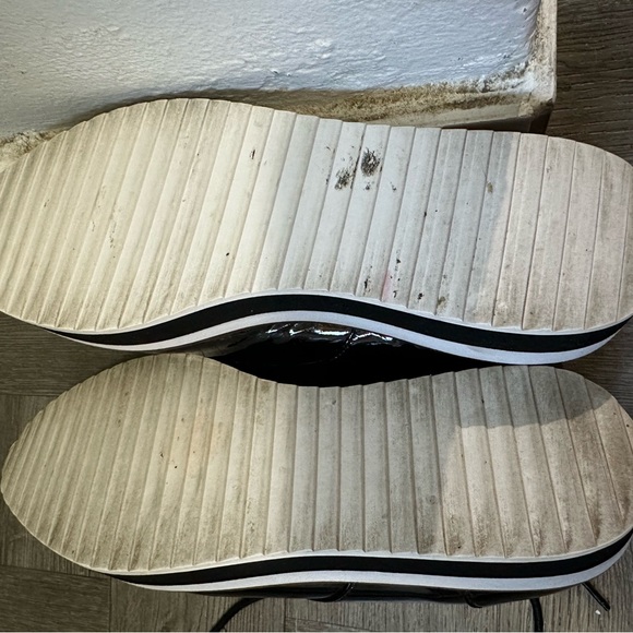 Halogen x Atlantic Pacific Black Patent Platform Oxford 7.5 pre-owned - Picture 11 of 14